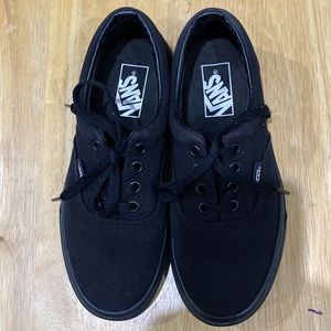 Vans Black on Black sneakers. Ladies Size 7. Mens 5.5